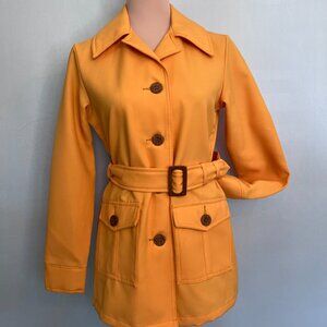 Vintage Mod Sears Roebuck Fashion Button Coat/Jacket Mustard Yellow Size S/M